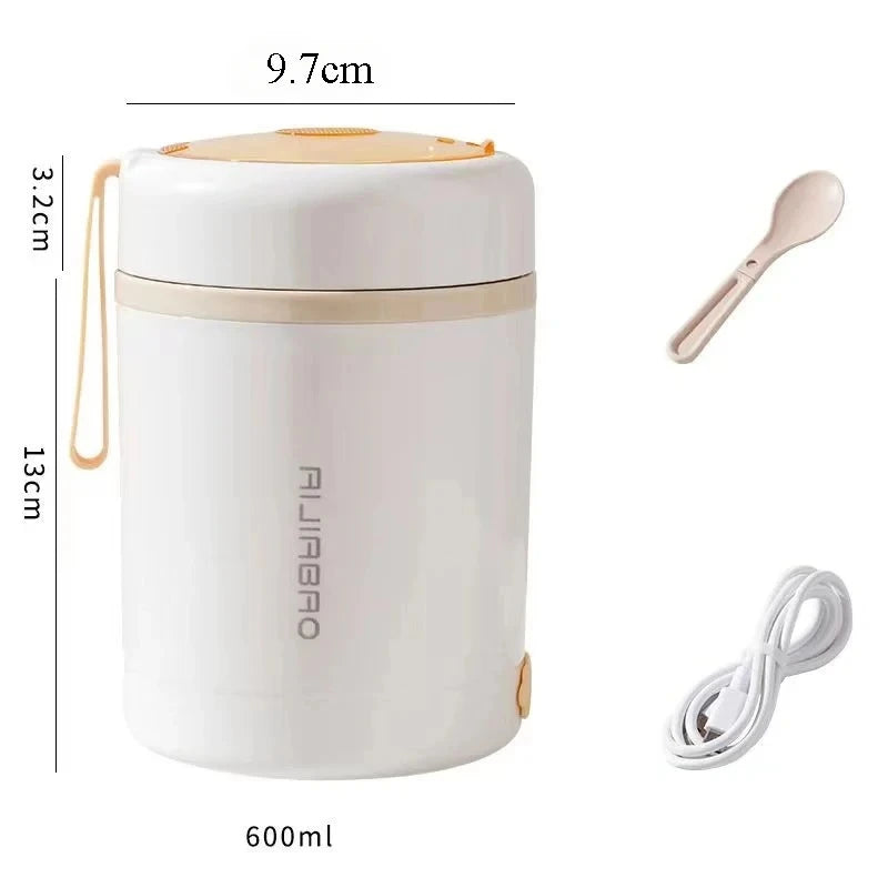 USB電気加熱式ポータブルランチボックス 600ml